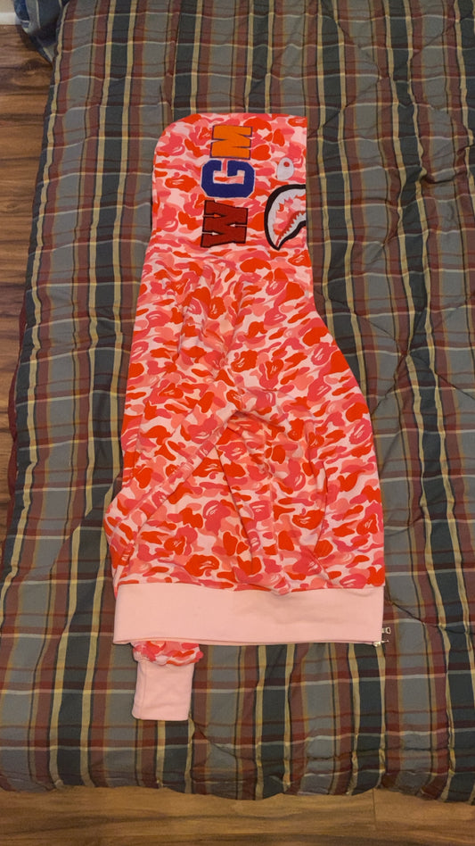 Pink camo Bape hoodie